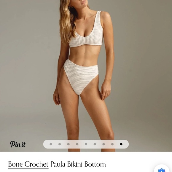 Montce Paula Crochet Bikini Bottom - Cream - Picture 1 of 7